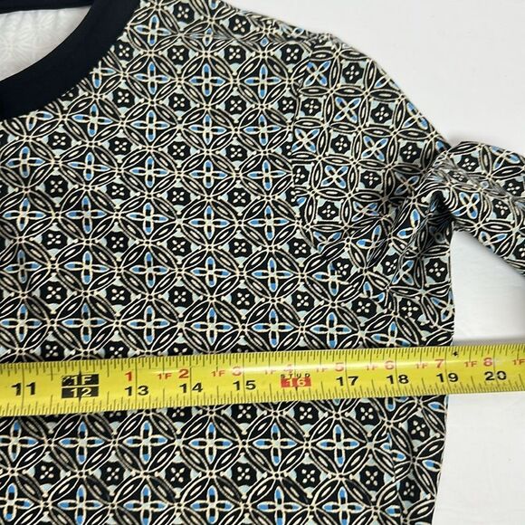 J.McLaughlin Tunic Top Black White Blue Geometric Print Catalina Cloth M - Picture 11 of 11